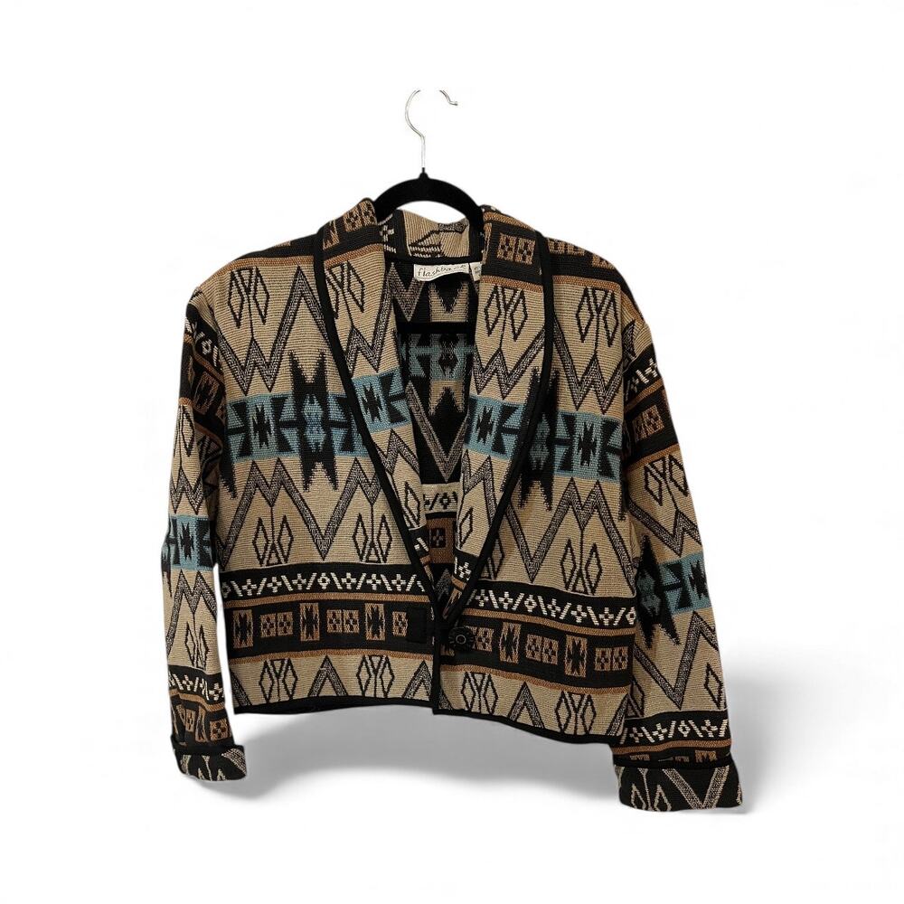 Vintage 90s Tapestry Southwestern Cropped Jacket M